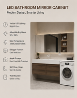 Meuble-lavabo moderne en pierre frittée avec vasque intégrée, miroir LED, comptoir sur mesure, étanche, OEM ODM, pour appartement et villa