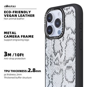 Étuis de téléphone en cuir PU avec protection contre les chutes 3M pour iPhone 15 Pro, étui de téléphone en TPU pour iPhone 16 15 14 13 Pro Max - Product Image 3