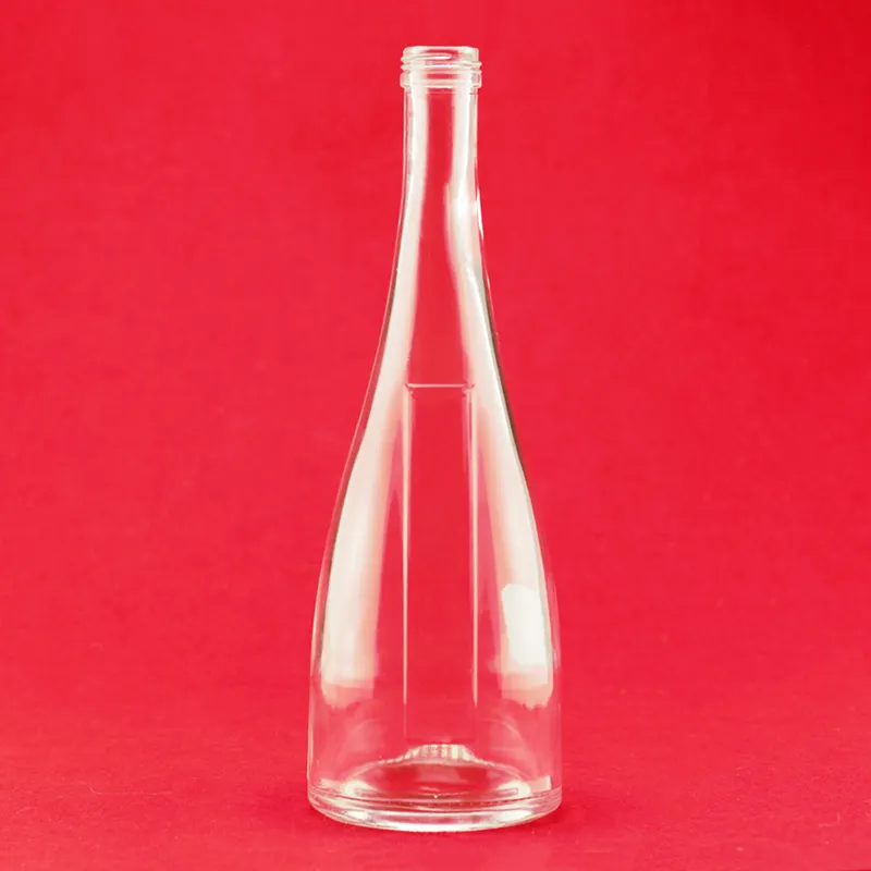 Yuncheng Made Becher Form Glas Flasche Geprägte Rechteck Langen Hals Tequila Glas Flasche Mit Schraube Kappe