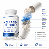 Capsules de peptides de collagène de types I, II, III, V, X – Soutien complet pour le bien-être corporel, les articulations, les os, la peau, les cheveux, les ongles et la récupération musculaire – Marque privée
