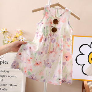 Abiti per Bambine da <span class=keywords><strong>1</strong></span>-10 Anni, Vendita all'Ingrosso, Stile Dolce, Vestiti Senza Maniche, Abito Principessa con Fiori per Bambine - Product Image 4