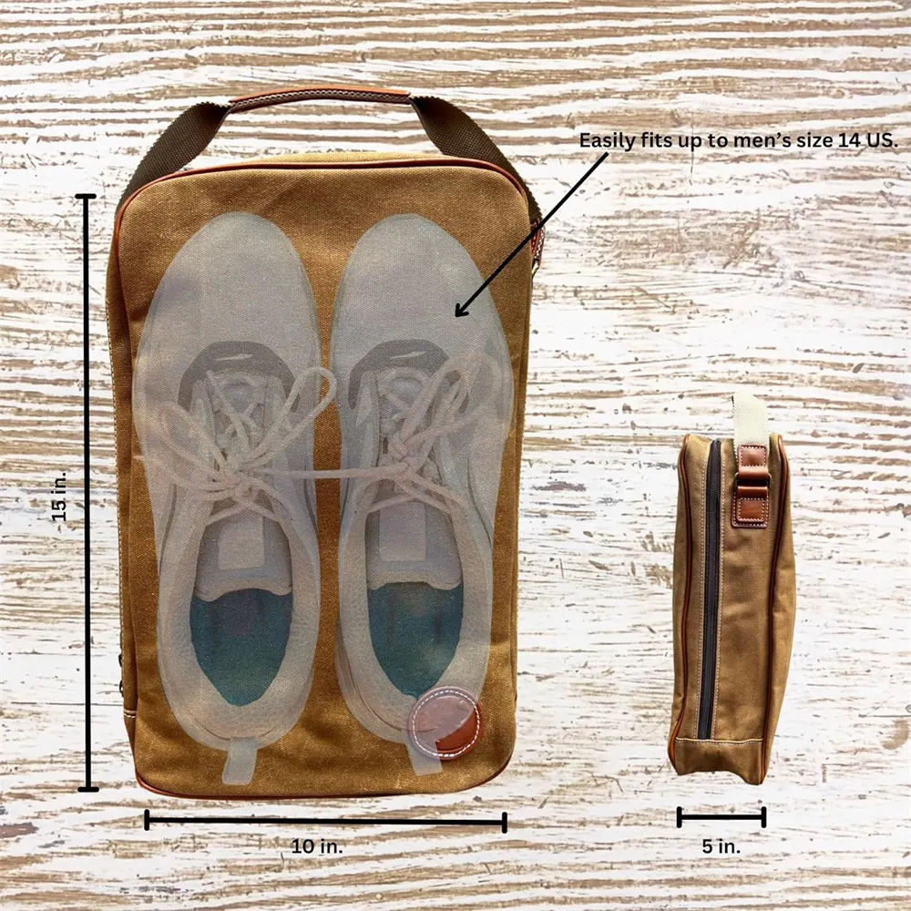 กระเป๋าใส่รองเท้ากอล์ฟทำจากผ้าใบสำหรับผู้ชายและผู้หญิง