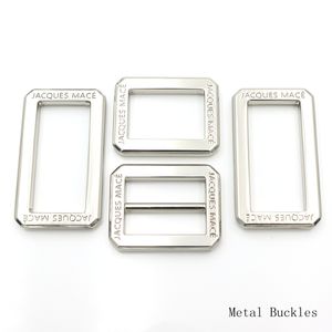 <span class=keywords><strong>Boucle</strong></span> carrée en métal gris mat avec logo personnalisé gravé, accessoires pour sacs - Product Image 6