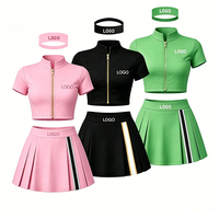 Ensemble de survêtement personnalisé OEM ODM pour femme, veste et mini-jupes ajustées, deux pièces pour le printemps-été 2026