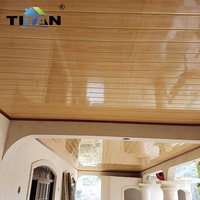 Plafond en PVC Faux Plafond Laminé à Motifs Multi-Bois Style Moderne