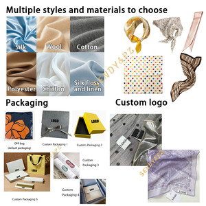 Nouveau design 70*70CM Écharpe carrée en satin imprimé à rayures florales de luxe pour femmes Écharpes de cou pour femmes Décoration de sac - Product Image 2