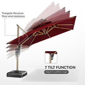 Sombrilla de Patio HANYI 3x3m, Plegable, Impermeable, con Poste de Aluminio Resistente, Diseño Moderno, Tipo Cantilever, para Uso en Exteriores - Product Image 4