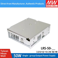 Alimentation à découpage encastrée MEAN WELL LRS-50 50W 12V 24V 85-264VAC, mince et sans ventilateur pour armoire de contrôle industrielle