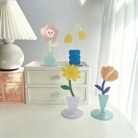 Support photo personnalisé en acrylique pour fleurs, pince à notes, présentoir de bureau, ornement décoratif pour la maison et le bureau