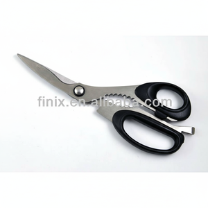 Tijeras de Cocina FINIX Taiwan de Acero Inoxidable 420J2 con Mangos de Plástico Negro y Abrebotellas FX37878N-8 - Product Image 1