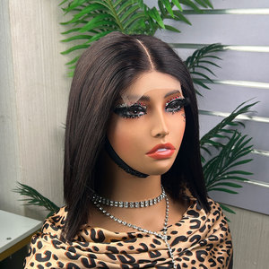 Nouvelle Arrivée Perruque <span class=keywords><strong>Courte</strong></span> Bob Lace Frontale Lisse en Cheveux Humains Naturels Brésiliens Vierges - Product Image 1