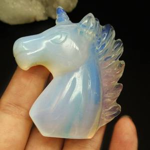 งานแกะสลักหินตาเสือสีเหลืองฮุ่ยอิง รูปยูนิคอร์น สำหรับเป็นของขวัญ - Product Image 2