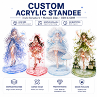 Standee Akrilik Hadiah untuk Penggemar Anime dengan Cetakan Foil Emas, Akrilik Motif Riak Air untuk Dekorasi Meja, Pencetakan HD UV & Offset