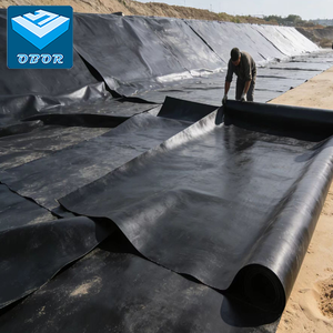 Lámina de geomembrana de HDPE de grado alimenticio de 0.5mm, 0.75mm, 1mm, 1.2mm, 1.5mm, 2mm para revestimiento de estanques, presas, canales, vertederos y proyectos de granjas de camarones - Product Image 1