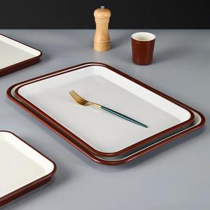 صواني تقديم فواكه مجففة مستطيلة الشكل من الميلامين بتصميم مخصص فارغة آمنة على الغذاء مزينة بشعار - Product Image 2