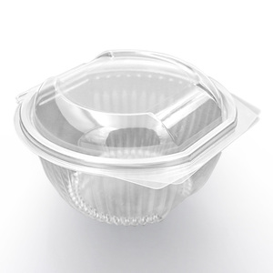 ZY1012 Take Away Clear Food Grade PET Plastic Round Salad Bowl Disposable Fruit Salad Container with Dome Lid