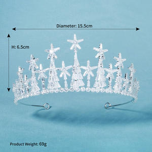 Nueva Corona Nupcial Transfronteriza para Fiesta de Gala, Tocado de Lujo de Alta Gama con Elementos de Estrella, Corona de Reina Plateada Galvanizada - Product Image 6