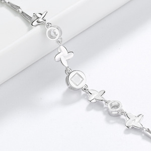 Stok Grosir Gelang Bunga Semanggi 925 Sterling Perak Polos 100 Bahasa Saya Cinta Kamu untuk Wanita - Product Image 5