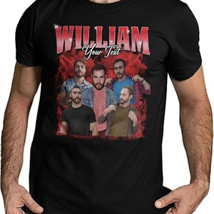 Camisetas Personalizadas para Novio, Camisetas con Foto de Cara de Novio, Regalo de San Valentín, Camisetas Negras para Hombre, Tejidas con Serigrafía - Product Image 1
