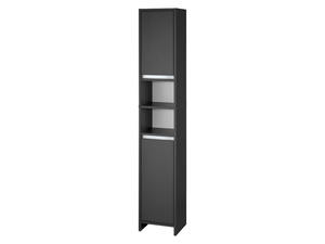 Modern Anthracite Grey <strong>Free</strong> <strong>Standing</strong> MDF Wood <strong>Tall</strong> <strong>Bathroom</strong> <strong>Cabinet</strong> with Doors OEM Design From Factory Source - Product Image 3