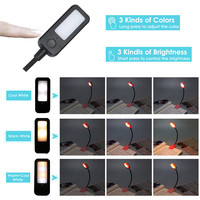 Mini lampe de lecture LED à clipser, rechargeable par USB, luminosité réglable, protection des yeux, lampe de lecture portable