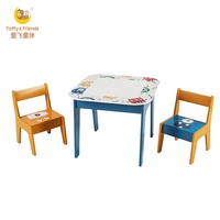 Ensemble de Table et chaises en bois pour enfants, peluche & Friends, avec rangement, bloc d'activité pour enfants, bureau