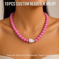 Collier de perles baroques d'eau douce géométriques personnalisées à faible MOQ, multicolore, avec pierres naturelles rondes épaisses, pour boutiques