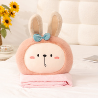 Coussin chauffe-mains et couvre-jambes en peluche super douce Panda, couverture-coussin de sieste, série Fruits, coussin de bureau double usage avec rembourrage en coton PP