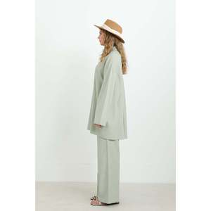 ชุดเสื้อโอเวอร์ไซส์ติดกระดุมสำหรับผู้หญิง-20694TKS - สีมิ้นท์ - Product Image 2