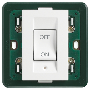 White Wall Switch 2P 32A With On <b>Off</b> Label For Indoor Use - Product Image 1