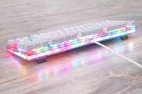 Keyboard Gaming mekanik 2026, papan ketik kantor 87 tombol injeksi ganda tutup kunci berkabel dengan lampu RGB