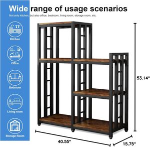 Étagère de rangement réglable <span class=keywords><strong>pour</strong></span> bar à café, cuisine, bureau à domicile, étagère de boulanger, support <span class=keywords><strong>pour</strong></span> mini-réfrigérateur et four à <span class=keywords><strong>micro</strong></span>-ondes - Product Image 4