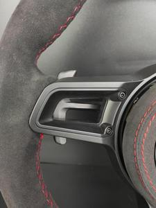 Volant de sport personnalisé pour <span class=keywords><strong>Porsche</strong></span> 718 911 Cayman Macan Panamera Taycan, fond plat, surpiqûres rouges, style racing - Product Image 2