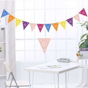 Guirnalda Mexicana de Banderines Triangulares de Papel Coloridos para Decoración de Cumpleaños, Manualidades - Product Image 3