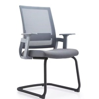 Chaise de bureau ergonomique JOHOOFURNITURE avec base cantilever, cadre gris, fabriquée en Chine, idéale pour les salles de conférence