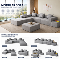 Canapé modulaire sectionnel moderne en forme de L, inclinable, extensible et pliable, en mousse, pour appartement, parc, salon, école, maison
