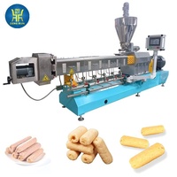 Chaîne de production de snacks automatiques en acier inoxydable pour la fabrication de snacks soufflés fourrés au chocolat à base de farine de maïs, fabriquée en Chine