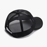 Gorra de béisbol unisex negra de 6 paneles con visera, bordado de letras, transpirable, de poliéster 100%, para verano y exteriores