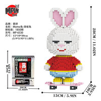 Kit de micro-briques géantes MOMO Bunny de 28 cm, puzzle 3D DIY, blocs de construction, modèle de conception de lapin, jouet d'assemblage, petites particules Mpin