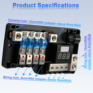 <span class=keywords><strong>M</strong></span> araba sigorta kutusu iki dört Splitter kutusu araba ses anfisi modifikasyon parçaları için LED ışık sigorta tutucu çok fonksiyonlu standı - Product Image 5