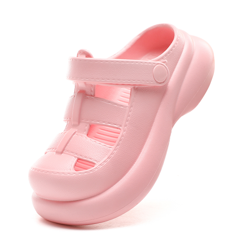 2024 Girls Children's Summer Sandals New Double Hollowed-Out Garden Clogs with Thick Bottom Adjustable EVA Insole Soft Slippers