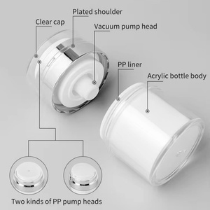 Low MOQ Transparent Acrylic Airless Pump <b>Jar</b> 15ml 30ml 50ml 100ml Refillable Cosmetic <b>Plastic</b> <b>Jars</b> for Face Cream Body Butter - Product Image 2