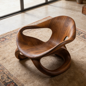 Fauteuil lounge moderne en fibre de verre, design artistique de luxe, fauteuil sculptural pour salon, siège d'appoint unique fait main pour la maison - Product Image 1