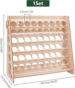 HobbyHold Wood Paint Rack Model Making 46 Holes Laser Cut 26mm Easy Assembly Floor Type Workshop Use for Vallejo <strong>Army</strong> <strong>Painter</strong> - Product Image 5