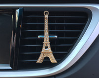Nouveau charme de luxe tour Eiffel désodorisant ornements créatif cristal diamant décoration collier voiture aromathérapie accessoires