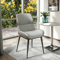 Chaise de salle à manger moderne en cuir véritable, dossier haut, assise souple, pieds en bois, écologique, pour la maison, le bureau, la chambre, les salles à manger, les hôtels