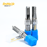 BoMeiJK Prix usine OEM Fraise CNC TCT à 3 dents, hélice 45° et fraise à rainurer droite pour MDF et bois dur, outils de travail du bois
