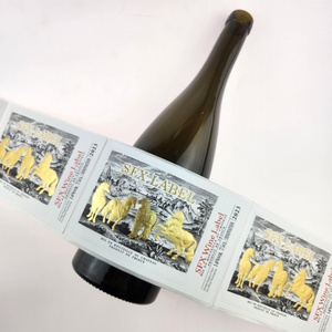 Hot Selling Customised <b>Red</b> Wine Bottle Labels Private PET Sticker Waterproof Adhesive Glossy Packaging for Beer Beverages - Product Image 3