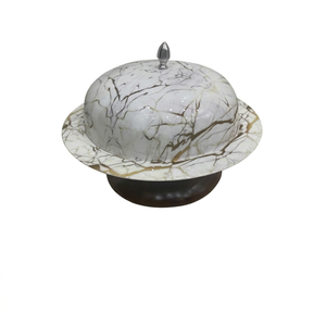 Pot de service décoratif fait à la main de haute qualité forme arrondie en acier inoxydable émail Designer Dates Pot de service avec couvercle - Product Image 1