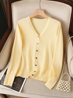 Cardigan personnalisé pour femme en maille torsadée, broderie marguerite, col en V, boutonné, manches longues, pull tricoté à sequins, hiver
